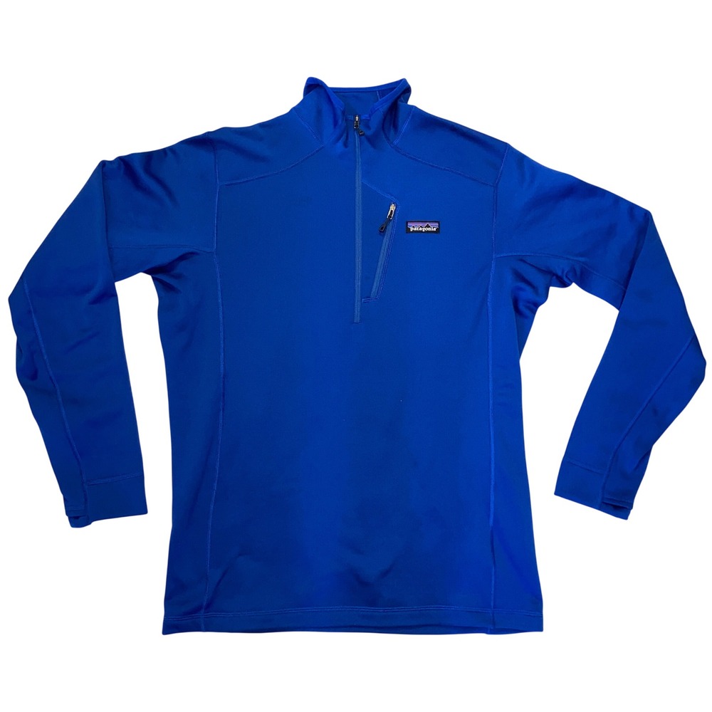Patagonia Mens R1 Polartec Power Stretch 1/4 Zip Pullover Blue Medium Gorpcore